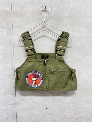 画像1: 2026秋冬 　DENIMDUNGAREE　SNOOPY エプロンツキ ベスト　　9；カーキ (1)