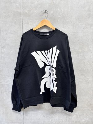 画像1: nunuforme 　ツイストロゴ ロングスリーブT　　　BLACK (1)