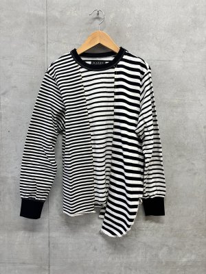 画像1: 2026秋冬　MARET(マレ) 　  ボーダーPUT　OUT　TEE　　2；黒　 (1)