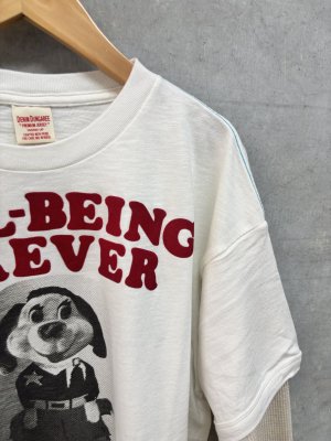 画像2: 2026秋冬 　DENIMDUNGAREE　　	  テンジク FOREVER レイヤード L/S TEE　　1；白 (2)