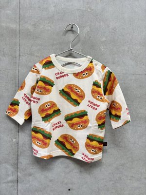 画像1: クレイジーGOGO　ビッグバーガー五分袖丈Tシャツ　　OFFWHITE (1)