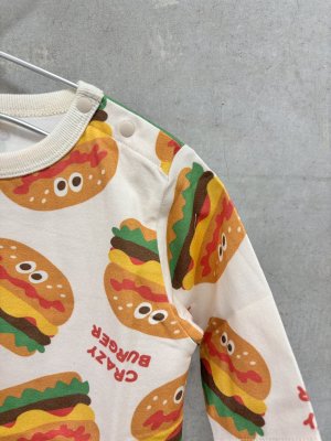 画像2: クレイジーGOGO　ビッグバーガー五分袖丈Tシャツ　　OFFWHITE (2)