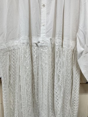 画像2: ヴァンブラン vent blanc　ラッフルレースコンビネーションワンピース　カラー；オフホワイト　サイズ；F　　 (2)