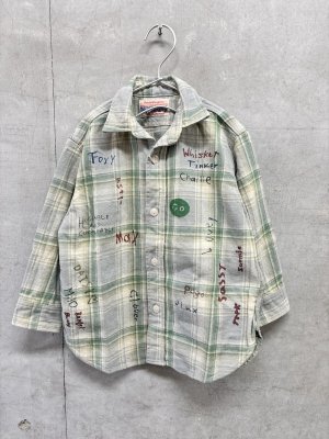 画像1: 2026秋冬 　DENIMDUNGAREE　  22680101  ムラチェック ラクガキ シャツ　　3；グレー (1)