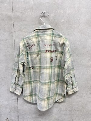 画像3: 2026秋冬 　DENIMDUNGAREE　  22680101  ムラチェック ラクガキ シャツ　　3；グレー (3)