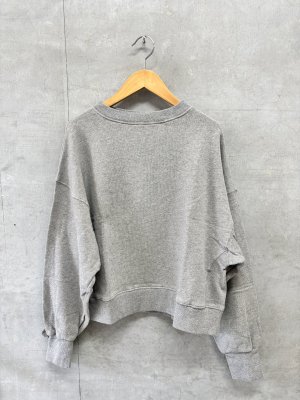 画像1: denicher    甘編みミリタリーデザインスウェットプルオーバー　　カラー；グレー　サイズ；F　　 (1)