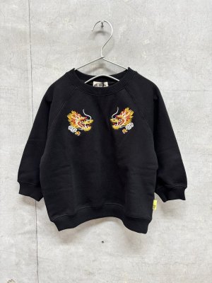 画像1: MakeYourDay　シシュウトレーナー　カラー；ブラック (1)