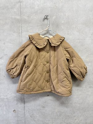 画像1: MakeYourDay　裏フリースキルトブルゾン　カラー；ベージュ (1)