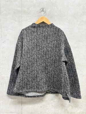 画像1: 2026AW  セビアンフェ　　ヘリンボーンツイードプルオーバー　28；ブラック　サイズ:1 (1)