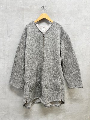 画像1: 2026AW  セビアンフェ　　ヘリンボーンツイードジップカーディガン　　20；グレー　サイズ:1 (1)