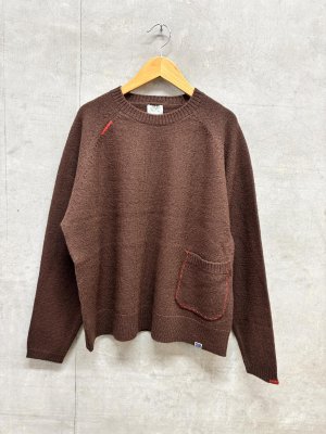 画像1: NAYURAL LAUNDRY  　軽縮メリノ刺繍プルオーバー　　650；ブラウン　  サイズ；2 (1)