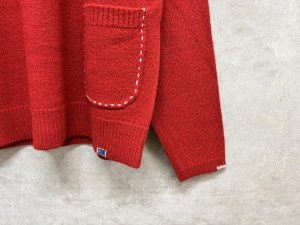 画像2: NAYURAL LAUNDRY  　軽縮メリノ刺繍プルオーバー　　350；レッド　  サイズ；2 (2)