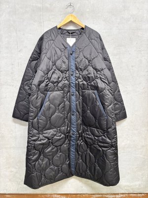 画像1: NAYURAL LAUNDRY  　オニオンキルトライナーロングコート　990；ブラック　サイズ；2 (1)