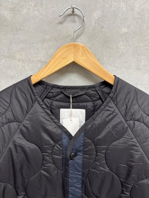 画像2: NAYURAL LAUNDRY  　オニオンキルトライナーロングコート　990；ブラック　サイズ；2 (2)