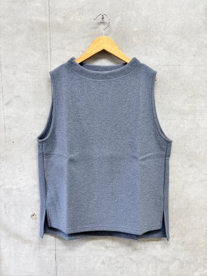 画像1: NAYURAL LAUNDRY  　WリングVTモックネックVT　　450；ブルーグレー　サイズ；2 (1)