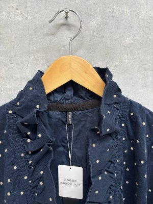 画像2: ヴァンブラン vent blanc  　21Wシャツコールドットフリルシャツジャケット　　NAVY　　　サイズ；F　　 (2)