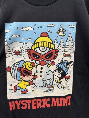 画像2: Hystericmini　LET’S MAKE A SNOWMAN WITH J 半袖Tシャツ　　10；ブラック (2)