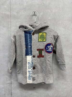 画像1: 2026秋冬 　DENIMDUNGAREE　  ビンテージウラケ リメイク パーカー　　３；グレー (1)
