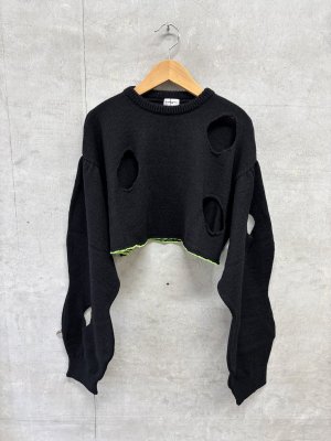 画像1: 2026秋冬　フランキーグロウ 　CHEESE KNIT PULLOVER　 カラー；BLACK　サイズ；F2 (1)