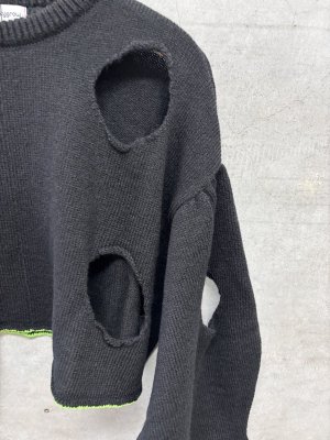 画像2: 2026秋冬　フランキーグロウ 　CHEESE KNIT PULLOVER　 カラー；BLACK　サイズ；F2 (2)