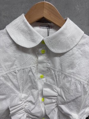 画像2: 2026秋冬　フランキーグロウ 　FULLY EMBROIDERED FRILL SHIRT　  カラー；WHITE (2)