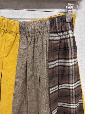 画像2: NAYURAL LAUNDRY  　先染めパネルシャーリングスカート　　654；イエロー系　　サイズ；2 (2)