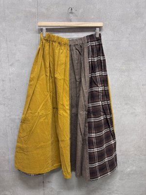 画像3: NAYURAL LAUNDRY  　先染めパネルシャーリングスカート　　654；イエロー系　　サイズ；2 (3)