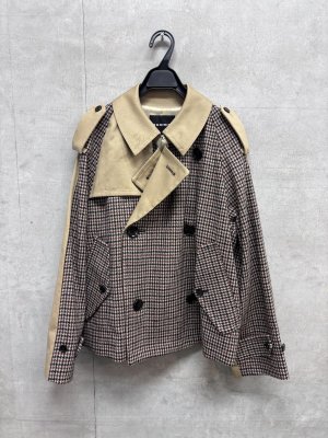 画像1: gomme　千鳥トレンチコート　1；ベージュ　サイズ；M (1)