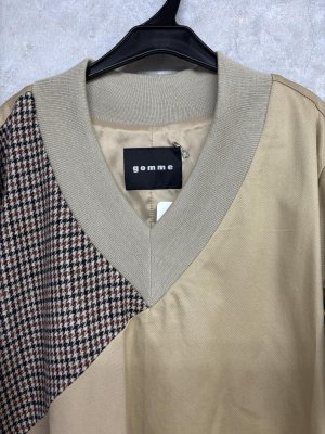 画像2: gomme　千鳥ワンピース　1；ベージュ　サイズ；M (2)