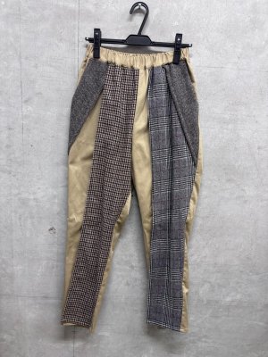 画像1: gomme　千鳥パンツ　1；ベージュ　サイズ；M (1)