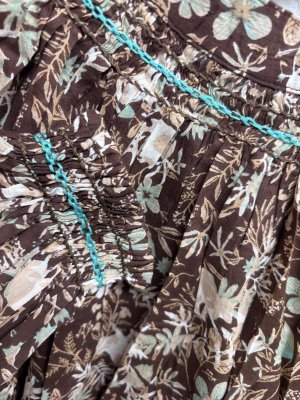 画像4: LILOU+LILY 　CAT FLOWER/HAND PRINTING SMOCKING OP  ワンピース     GRAY   size:38 (4)