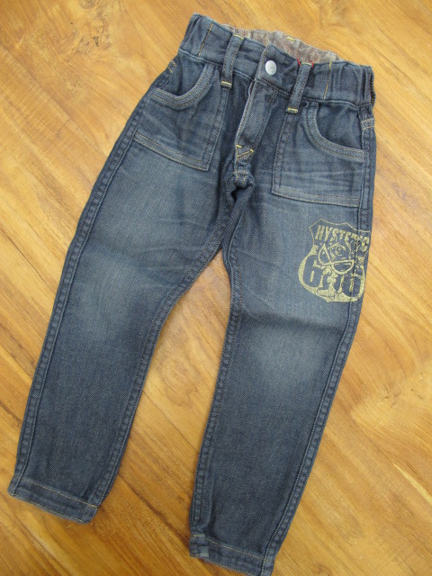 ☆SALE ヒスミニ 9.5ozカルゼ風ストレッチデニム 70;オールドブルー 1834130 HYSTERIC MINI ヒステリックミニ ヒステリックグラマー キッズ 100 デニム ダメージ風 キッズパンツ