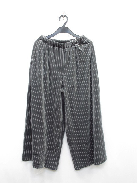 SALE by LOVEIT ストライプベロアワイドパンツ 82；グレー 7873101 by