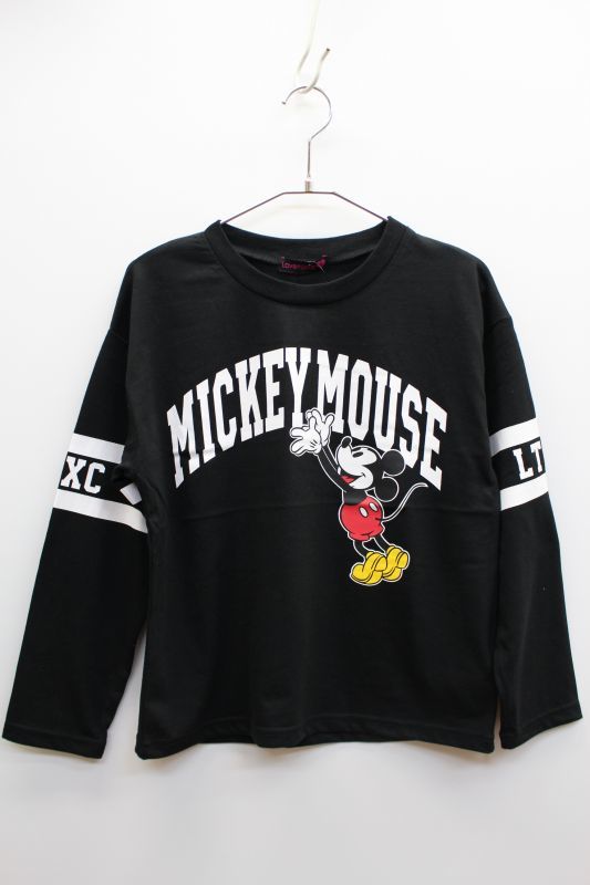 ☆LOVEtoxic ラブトキシック ミッキーマウスデザイン Tシャツ 80；クロ