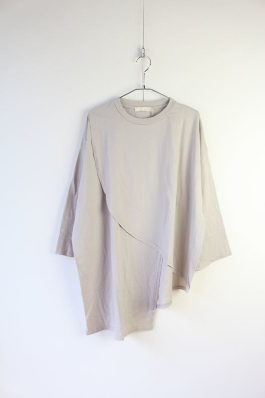30%off UJU ソフト変形アシンメトリーTシャツ カラー；Gray 