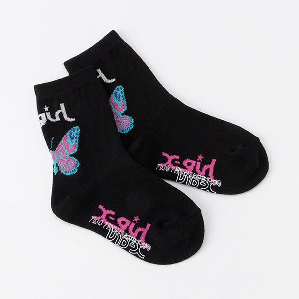 X Girl Kids オリジナルバタフライクルーソックス Xlarge Kids X Girl