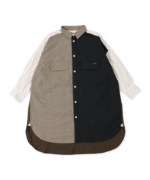 30%OFF 2021秋冬 FITH チェック×ストライプ シャツワンピース 16