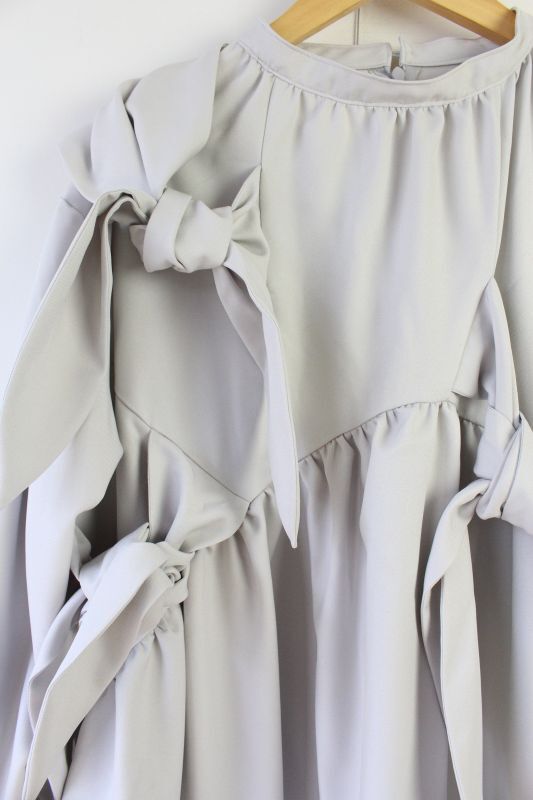30%off nunuforme リボンワンピ Gray 03-nf17-450-013 nunuforme