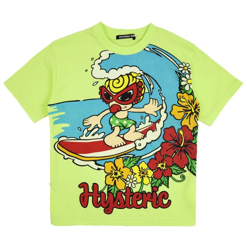 HYSTERIC MINI HYSTERIC SURF CLUB SURF RIDER 半袖Tシャツ 53；ミント 