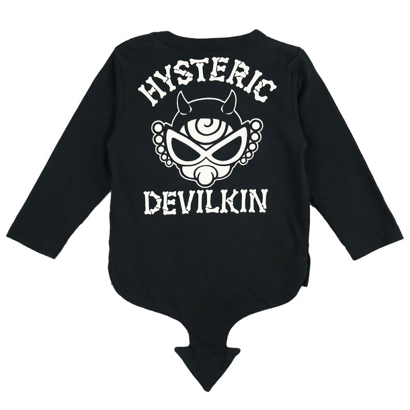 MY FIRST HYSTERIC DEVILKIN しっぽ付き 長袖Tシャツ 10;ブラック