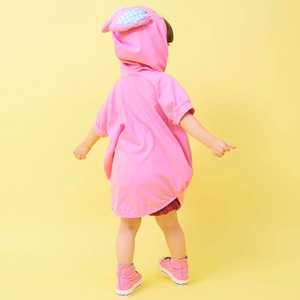 2023夏 MY FIRST HYSTERIC LITTLE BUNNY BALLOON BIG Tシャツ ウサ耳T 10；ブラック  サイズ；F(80-90cm) 13202303 HYSTERIC MINI ヒステリックミニ
