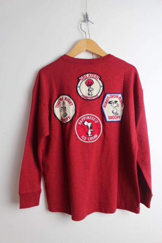 2023秋冬 DENIMDUNGAREE テンジク SNOOPY ワッペン TEE 55:赤 3738403