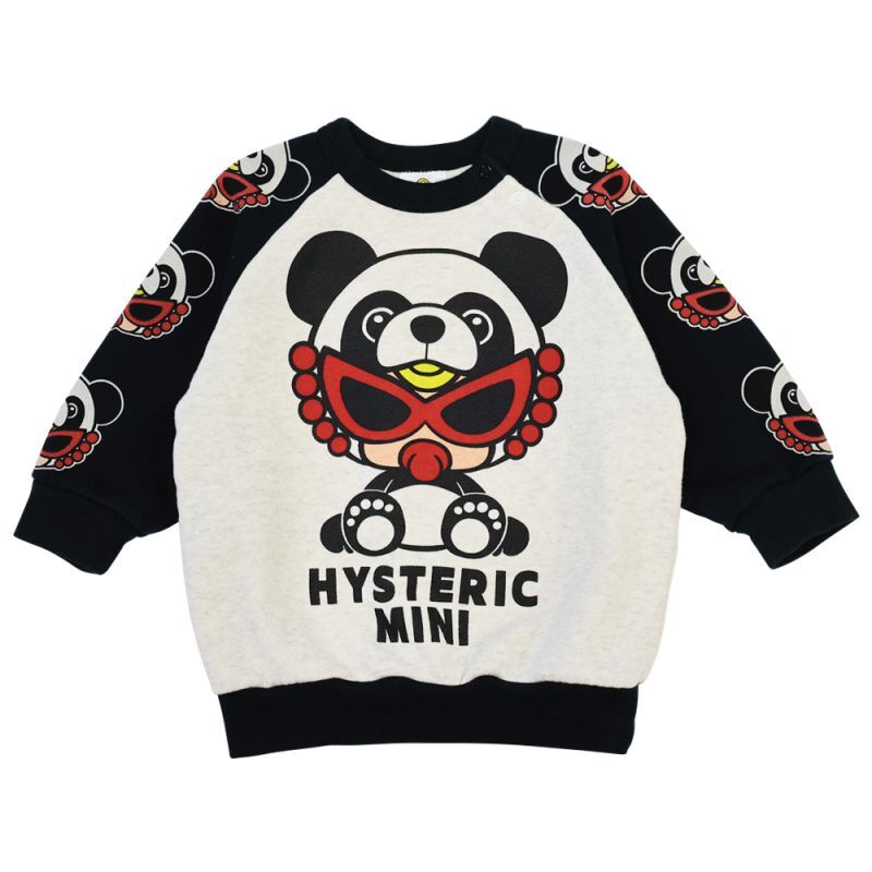 MY FIRST HYSTERIC PANDA MINI ラグラン 裏起毛トレーナー 16：ライト