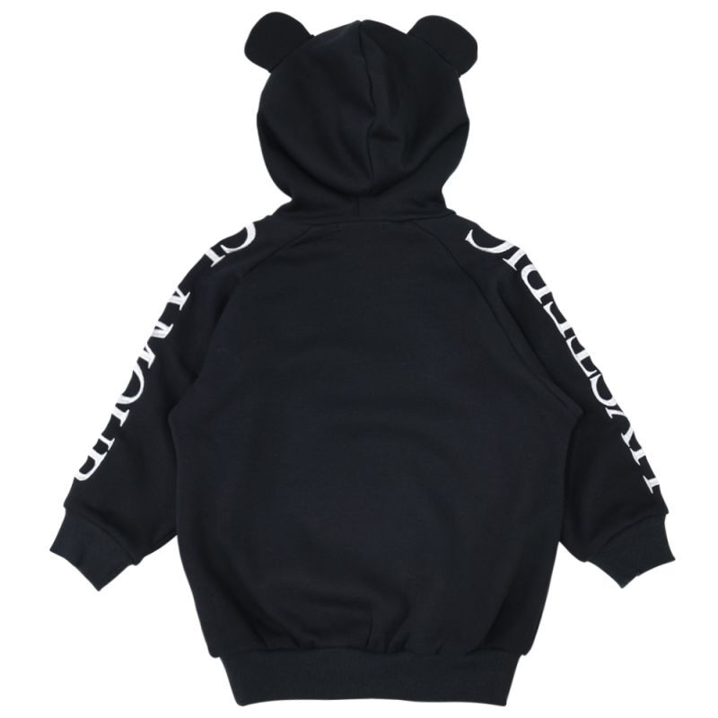 MY FIRST HYSTERIC PANDA MINI ベア裏毛 刺繍パーカー 10:ブラック  