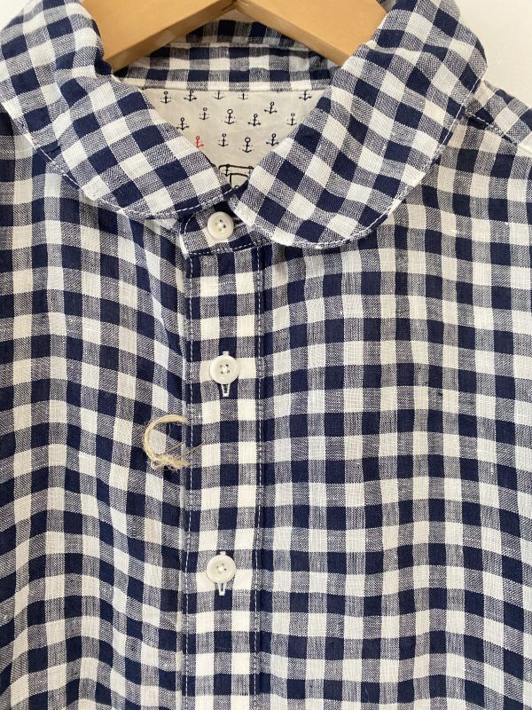 Girl'sジャパンリネン 丸衿七分袖チュニック 41S82 サイズ2