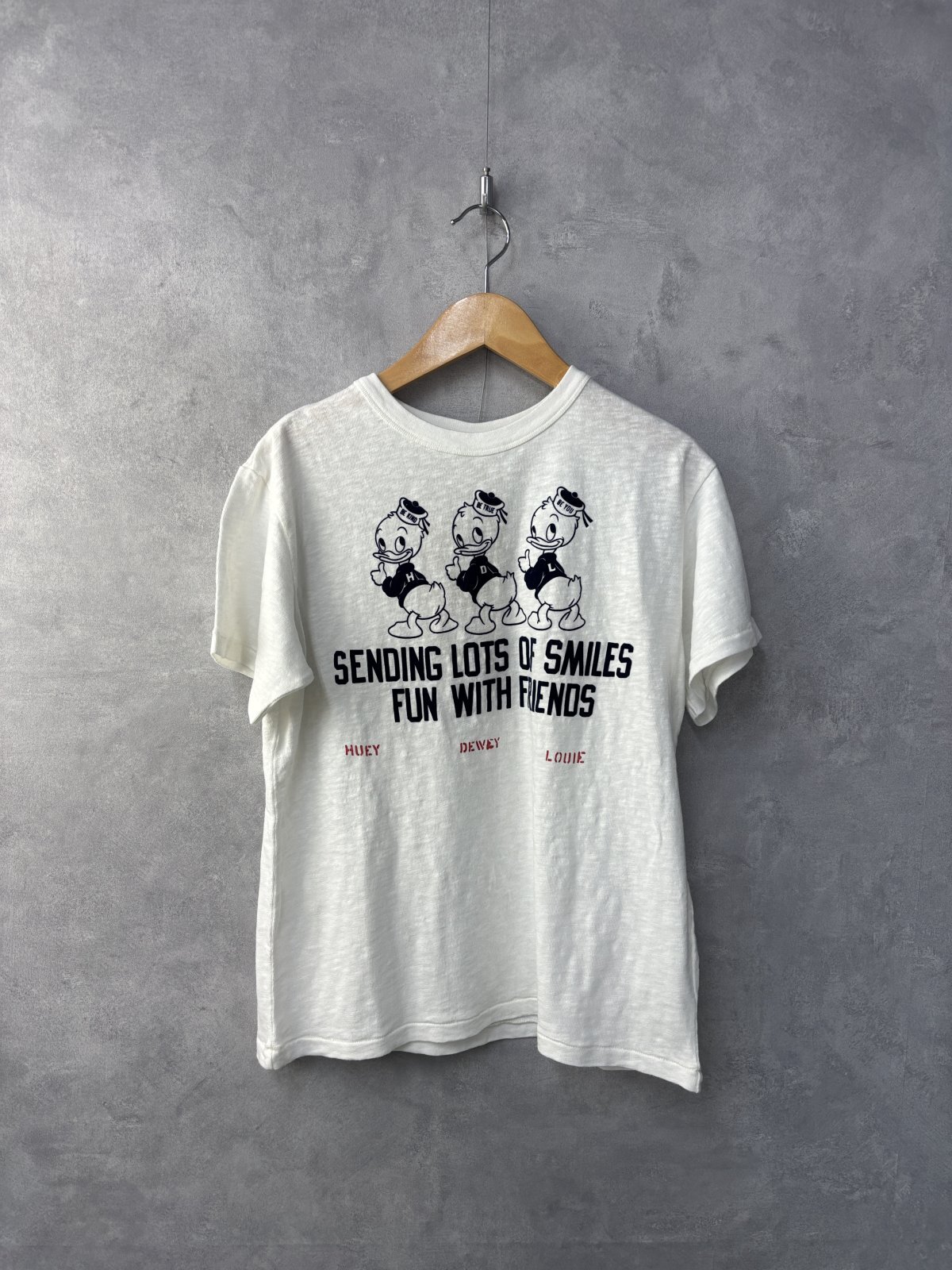 2025春夏　DENIMDUNGAREE　 テンジク HUEY DEWEY LOUIE TEE　１；白