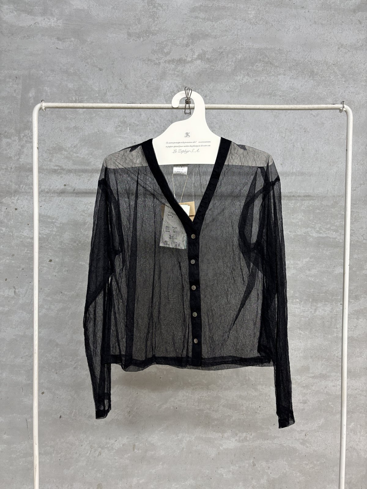 2025SS   Bon Vieux Temps　チュールカーディガン　28；BLACK   