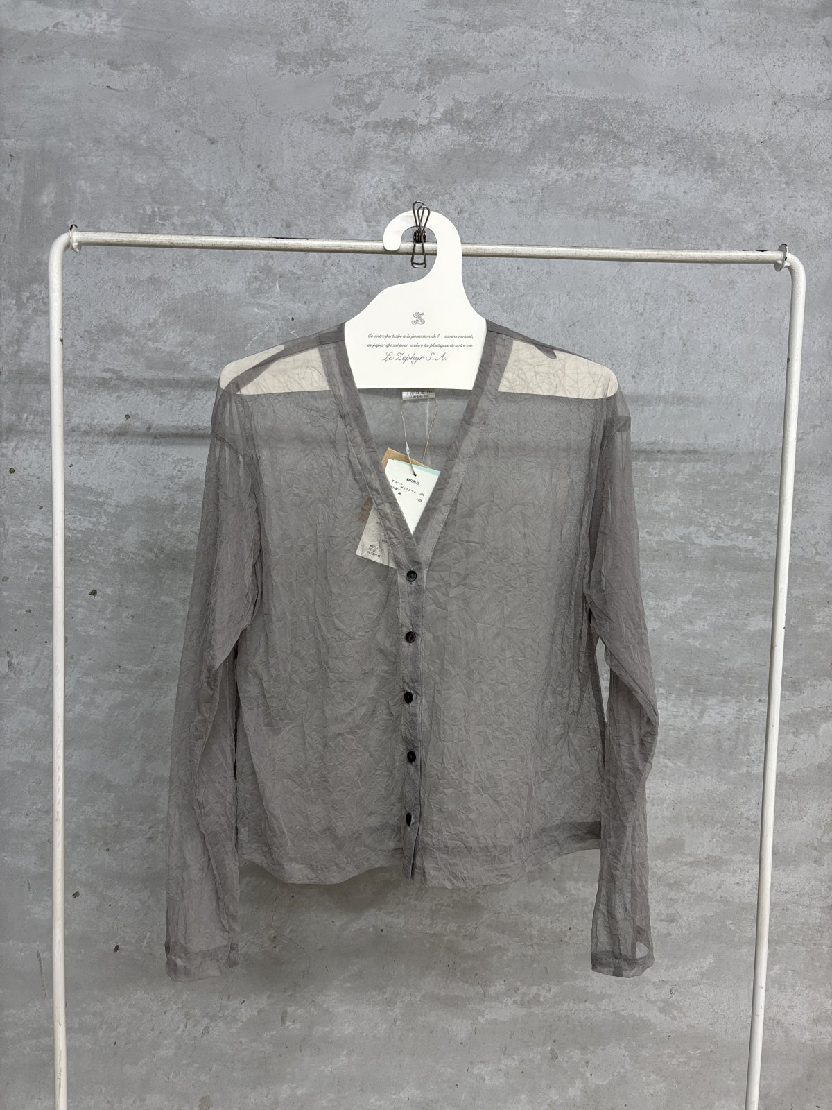 2025SS   Bon Vieux Temps　チュールカーディガン　20；GRAY  