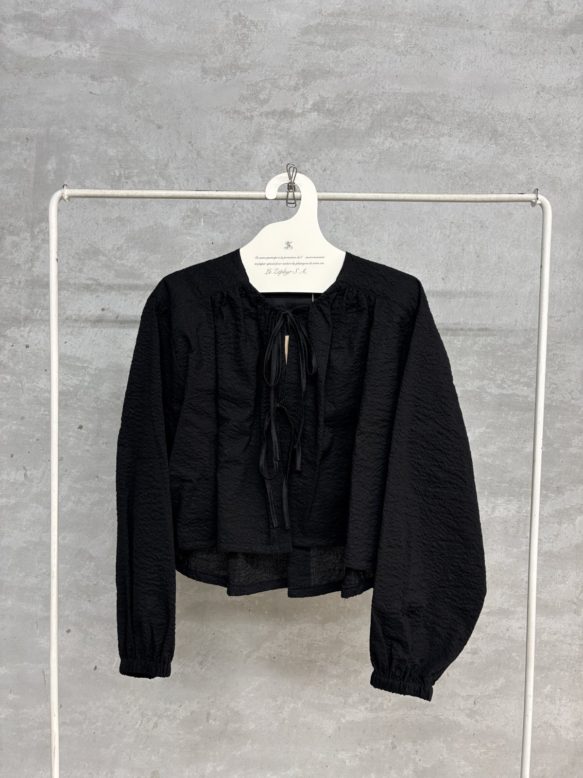 2025SS   Bon Vieux Temps　コットンローンブラウス　　28；BLACK   サイズ；1