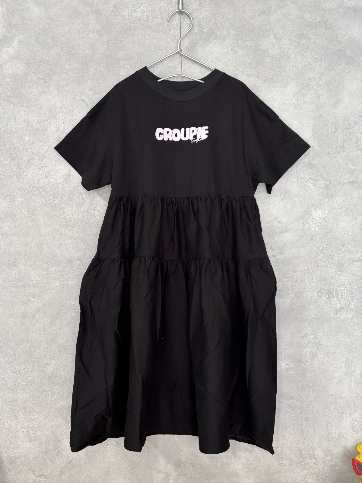 2025春夏　GC　Cotton Jersey Tiered Dress　　2；黒　　サイズ；120